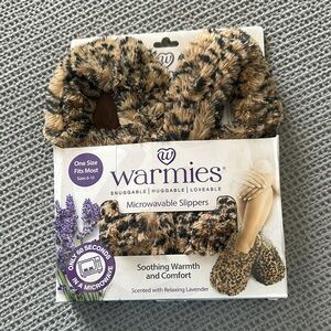 Warmies Leopard Print Microwavable Slippers